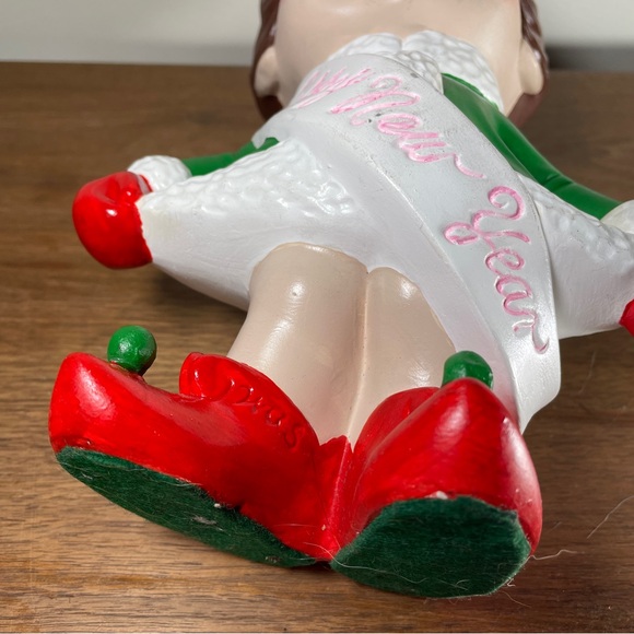 Vintage Atlantic Mold Happy New Year Baby Ceramic Christmas Figurine HandPainted - Picture 8 of 11